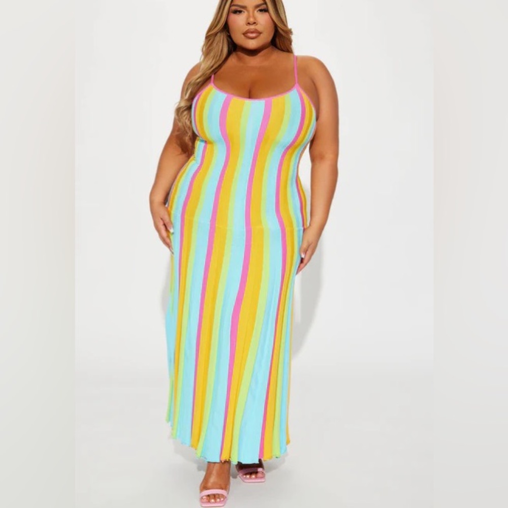 Fashion Nova Colorful Striped Maxi